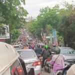 Kondisi Jalan Raya Puspiptek arah Unpam Viktor beberapa waktu lalu